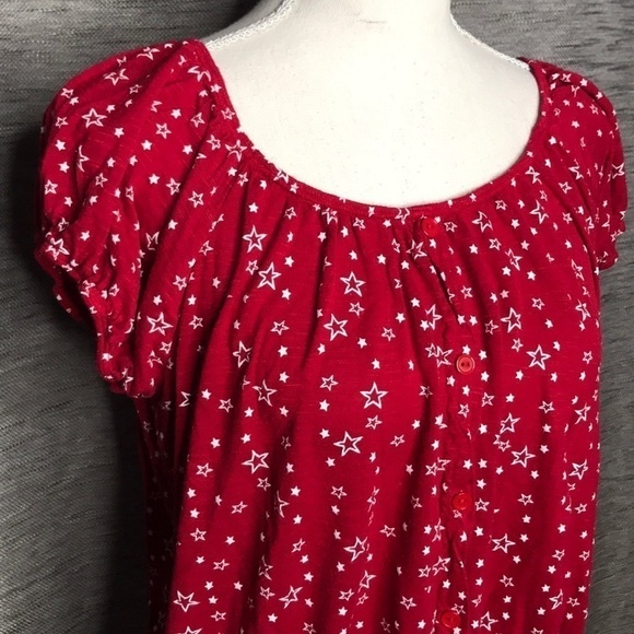 AGENDA LARGE RED AND WHITE STAR BLOUSE - Picture 3 of 6